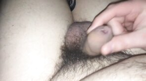 Fat Amateur Strokes His 4-Inch Mini-Penis