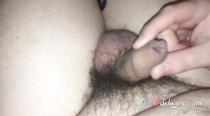Fat Amateur Strokes His 4-Inch Mini-Penis