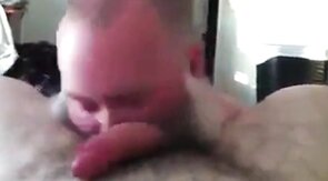 Bearded Daddy Sucks Big Cock