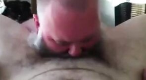 Bearded Daddy Sucks Big Cock