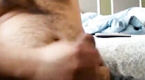 Fat Bear Jacks Off During a Massage