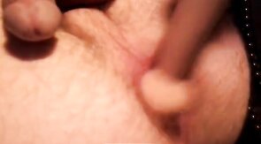 Crossdresser gapes his ass and cums hard