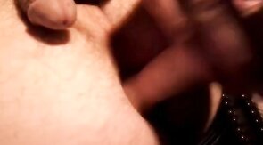 Crossdresser gapes his ass and cums hard