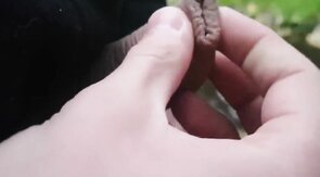 Pissing Outdoors with a Big Cock Twink