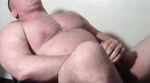 Muscular Vintage Daddy Cums in Mouth