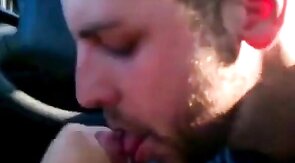 Big Cock Blowjob in a Car on a Rooftop Parking Garage