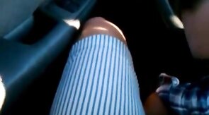 Big Cock Blowjob in a Car on a Rooftop Parking Garage