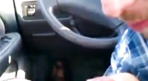 Big Cock Blowjob in a Car on a Rooftop Parking Garage