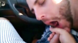 Big Cock Blowjob in a Car on a Rooftop Parking Garage