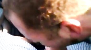 Big Cock Blowjob in a Car on a Rooftop Parking Garage