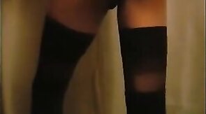 Asian Twink's Spanking in Stockings