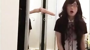 Asian Crossdresser Plays with Sex Toy
