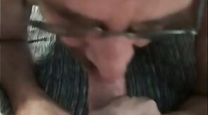 Daddy's Blowjob Practice with Amateur Bear Couple