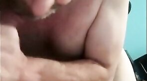 Daddy's Blowjob Practice with Amateur Bear Couple