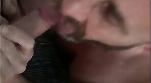 Daddy's Blowjob Practice with Amateur Bear Couple