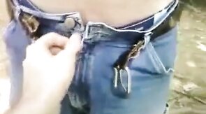 Twink blows big-cocked worker outdoors