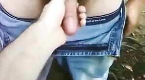 Twink blows big-cocked worker outdoors