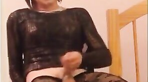 Mature Crossdresser Handjob