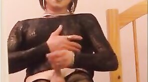 Mature Crossdresser Handjob