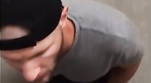 Verbal Daddy Gets a Blowjob on the Stairway