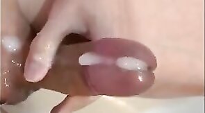 Skinny Amateur Strips and Strokes His Big Cock