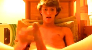 Hot Twink in Sexy Undies Strokes it on Webcam!