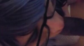 Big Black Cock Blowjob for a Sissy Crossdresser