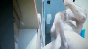 Hairy Bearded Daddy Stroking His Huge Cock