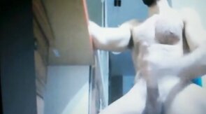 Hairy Bearded Daddy Stroking His Huge Cock