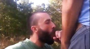 Outdoor Bareback Sex and Blowjob