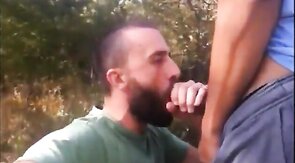 Outdoor Bareback Sex and Blowjob