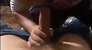 Outdoor Bareback Sex and Blowjob