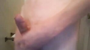 Twink Strokes Small Cock in Friend's Bathroom