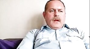 Big Daddy Bear Jerks Off His Small Cock