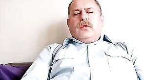 Big Daddy Bear Jerks Off His Small Cock