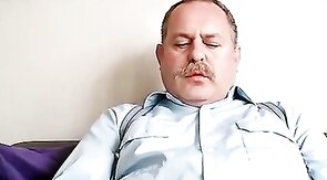 Big Daddy Bear Jerks Off His Small Cock