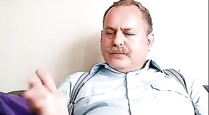 Big Daddy Bear Jerks Off His Small Cock