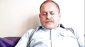 Big Daddy Bear Jerks Off His Small Cock