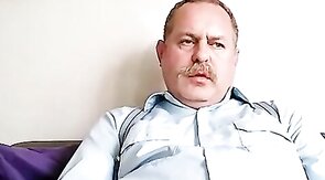 Big Daddy Bear Jerks Off His Small Cock