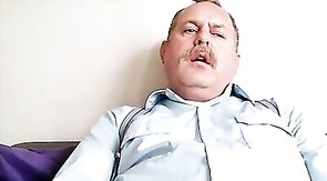 Big Daddy Bear Jerks Off His Small Cock