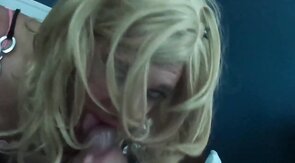 Crossdresser Cd Lexx Blows and Strokes a Cock