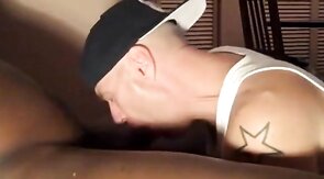 Twink Swallows Big Black Cock Load After Intense Blowjob