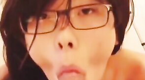 Sweet Asian Crossdresser Blows Amateur Cock