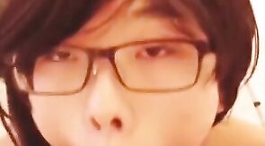 Sweet Asian Crossdresser Blows Amateur Cock