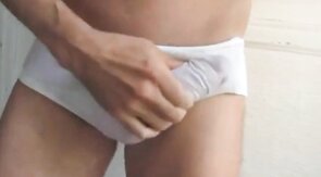 Big Cock Bulging Out of Briefs