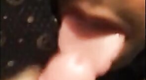 Black Twink Swallows White Cum in Interracial Blowjob