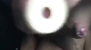 Twinks Playing with a Cock Sleeve and Cumming Hard