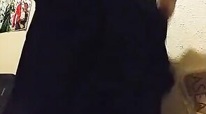 Latin Twink Crossdresser Rides His Toy