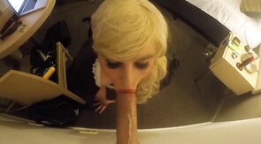 Thick CD Maid Pleases in Amateur Blowjob Video