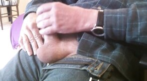 Big-Cock Daddy Strokes His Huge Meat Alone